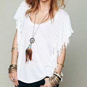 Free People Fantasy Fringe Boho Tee Top